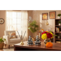 Load image into Gallery viewer, Silver Ganesh Lakshmi Idol 50gm – Spiritual Ganesh Lakshmi Murti for Temple Decor &amp; Festivals
