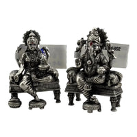 Load image into Gallery viewer, Silver Ganesh Lakshmi Idol 50gm – Spiritual Ganesh Lakshmi Murti for Temple Decor &amp; Festivals

