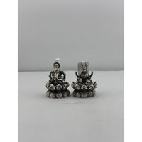 Load image into Gallery viewer, Silver Ganesh Lakshmi Idol 50gm – Spiritual Ganesh Lakshmi Murti for Temple Decor &amp; Festivals

