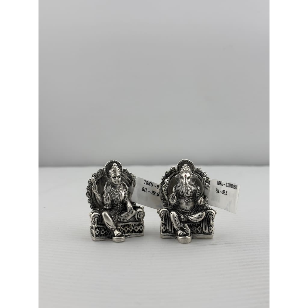 Silver Ganesh Lakshmi Idol 50gm– Spiritual Murti for Temple