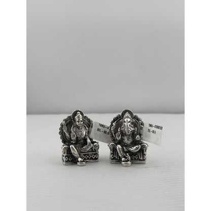 Silver Ganesh Lakshmi Idol 50gm– Spiritual Murti for Temple