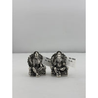Load image into Gallery viewer, Silver Ganesh Lakshmi Idol 50gm – Spiritual Ganesh Lakshmi Murti for Temple Decor &amp; Festivals
