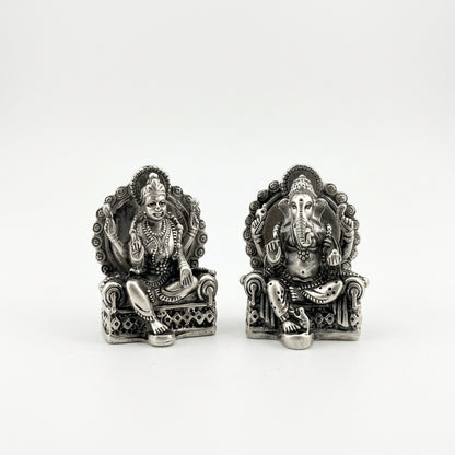 Silver Ganesh Lakshmi Idol 50gm– Spiritual Murti for Temple