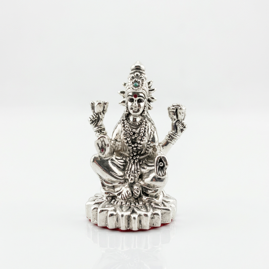 Silver Goddess Lakshmi Idol Design 3 20gm – Divine Laxmi Murti for Home Mandir & Gifting
