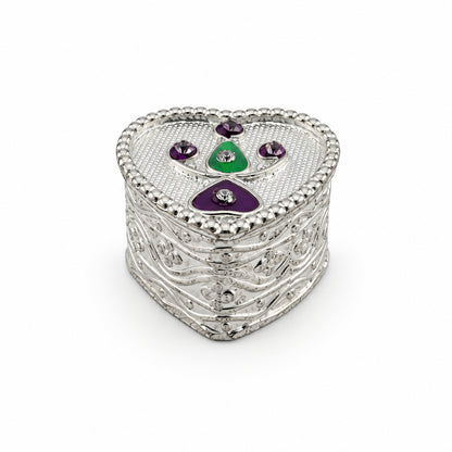 Silver Heart Box Studded Handcrafted (14g)