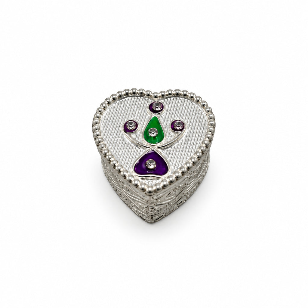 Silver Heart Box Studded Handcrafted (14g)