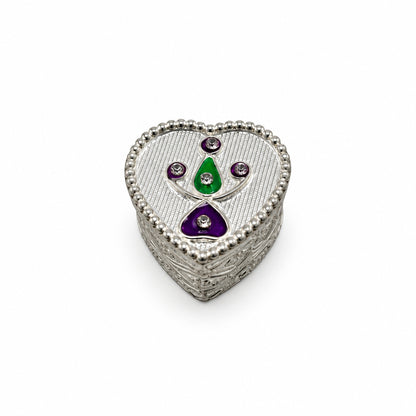 Silver Heart Box Studded Handcrafted (14g)