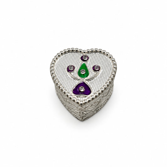 Silver Heart Box Studded Handcrafted (14g)