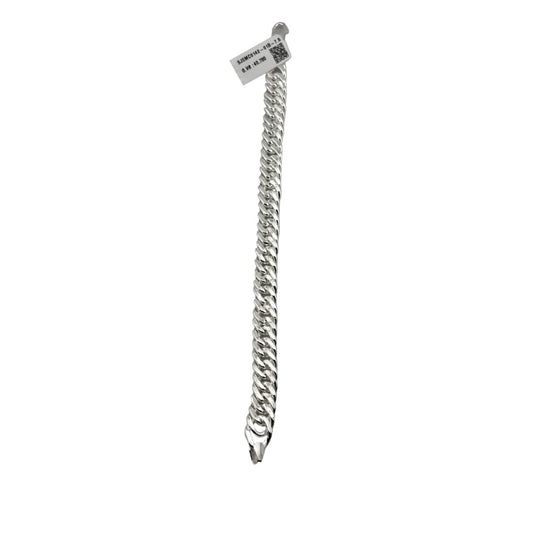 Silver Heavy Curb Link Bracelet 925 – Thick Flat Chain