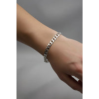 Load image into Gallery viewer, Silver Japanese Angular Curb Link Bracelet 925 – Angular Flat Chain
