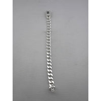 Load image into Gallery viewer, Silver Japanese Angular Curb Link Bracelet 925 – Angular Flat Chain
