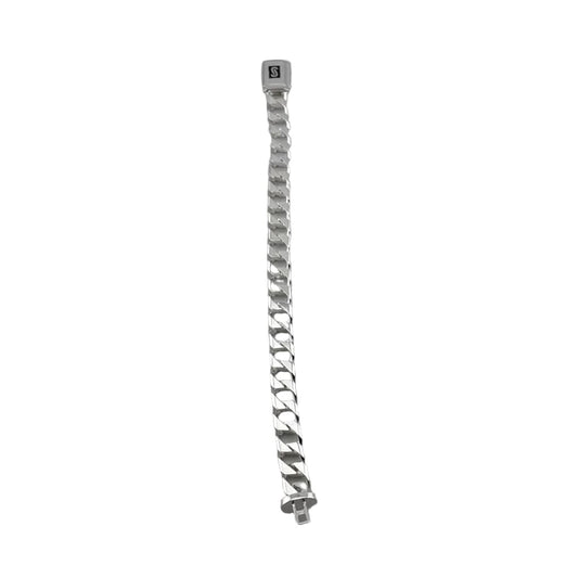 Silver Japanese Angular Curb Link Bracelet 925 – Flat Chain
