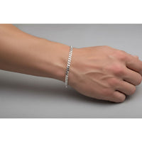 Load image into Gallery viewer, Silver Japanese Curb Link Bracelet 925 – Flat Chain
