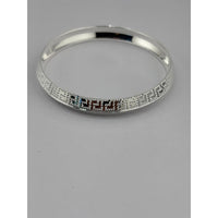 Load image into Gallery viewer, Silver Kada with Beaded Geometric Block Pattern – 925