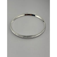 Load image into Gallery viewer, Silver Kada with Diamond-Cut Cross-Hatch &amp; Beaded Milgrain