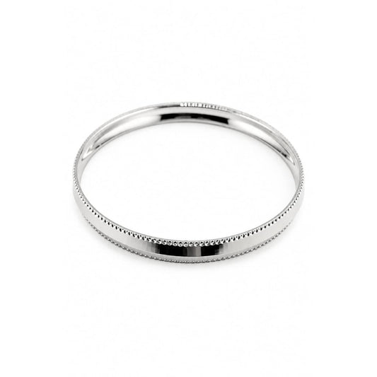 Silver Kada with Fine Beaded Edge Border – 925 Sterling