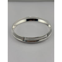 Load image into Gallery viewer, Silver Kada with Textured Knurled Edges &amp; Dotted Center
