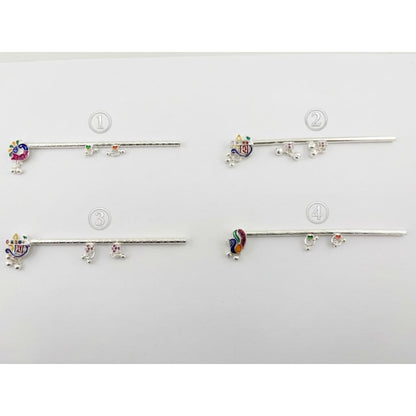 Silver Krishna Basuri / flute Pooja Piece (10.5cm) - Puja