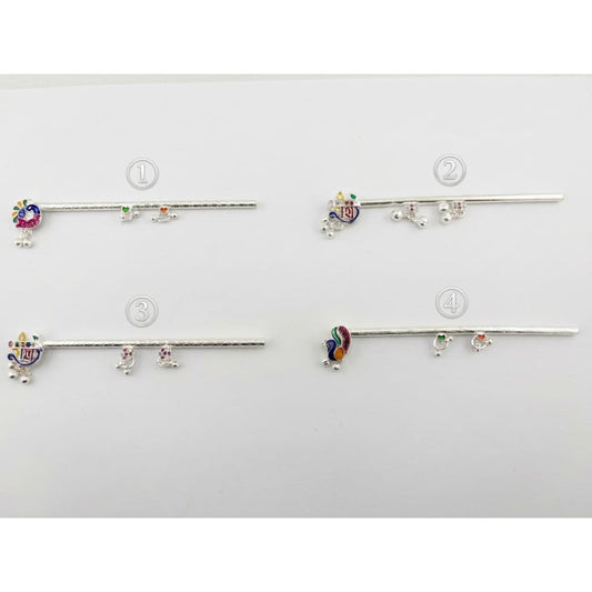 Silver Krishna Basuri / flute Pooja Piece (10.5cm) - Puja