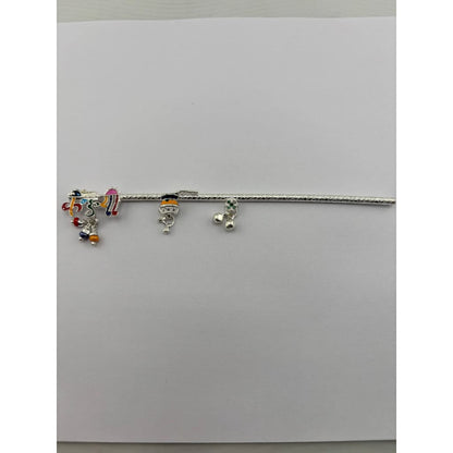 Silver Krishna Basuri / flute Pooja Piece (15cm) - Design 3