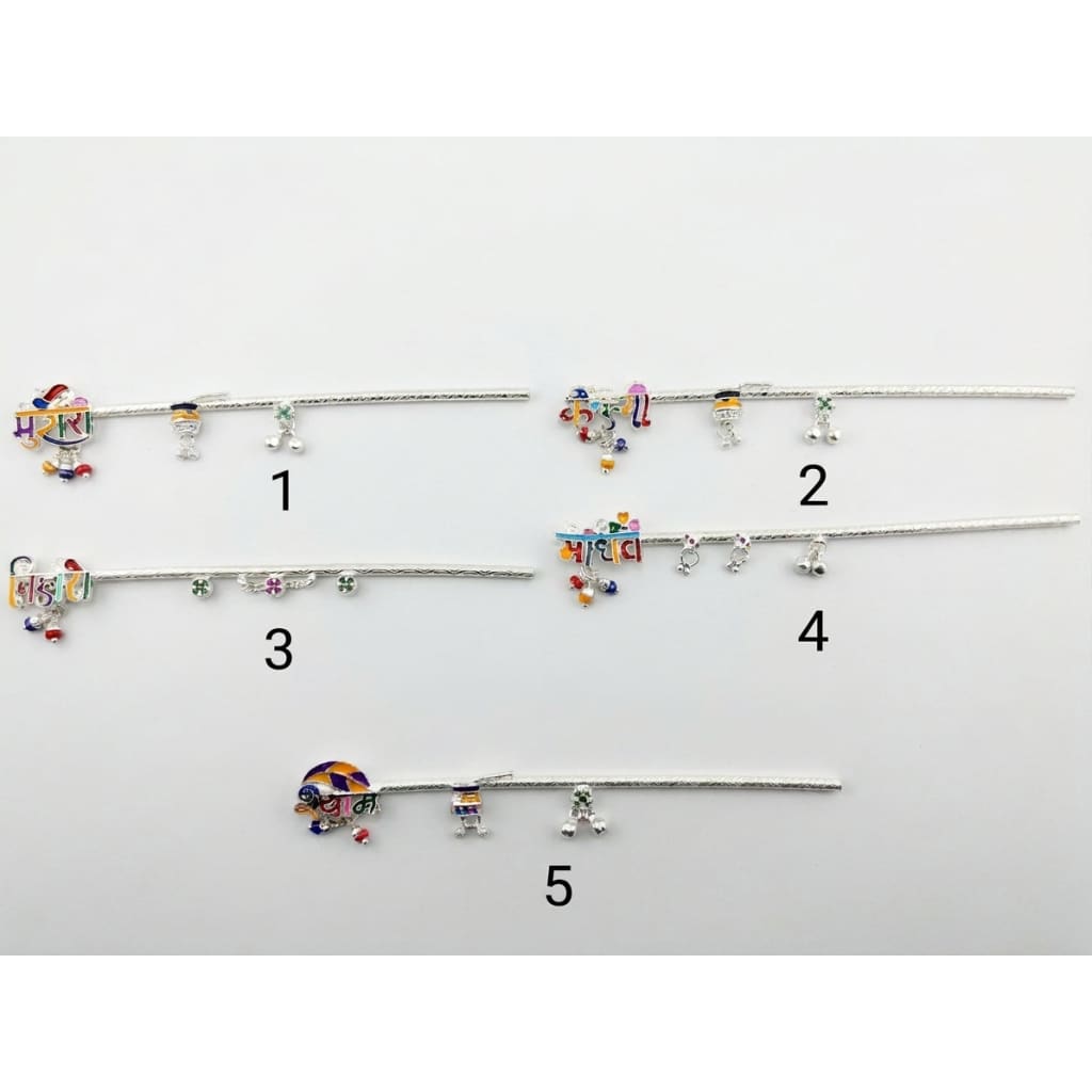 Silver Krishna Basuri / flute Pooja Piece (15cm) - Puja Item