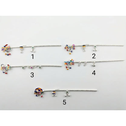 Silver Krishna Basuri / flute Pooja Piece (15cm) - Puja Item