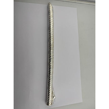 Silver Krishna Basuri / flute Pooja Piece (28cm) - Puja Item