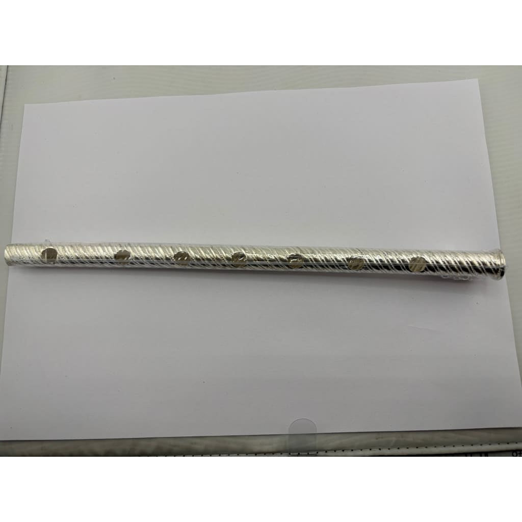 Silver Krishna Basuri / flute Pooja Piece (28cm) - Puja Item