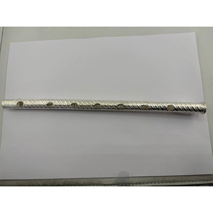 Silver Krishna Basuri / flute Pooja Piece (28cm) - Puja Item