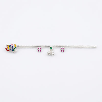 Silver Krishna Basuri Pooja Piece (18cm) - Design 2 - Puja