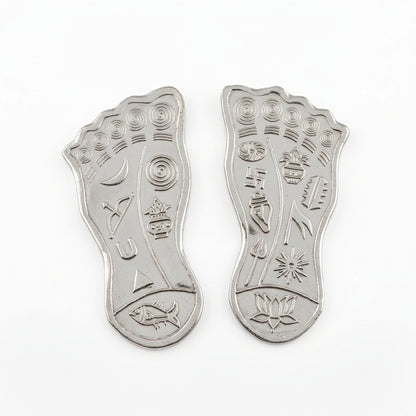 Silver Laxmi Charan Paduka Pair Pooja Piece - Puja Item