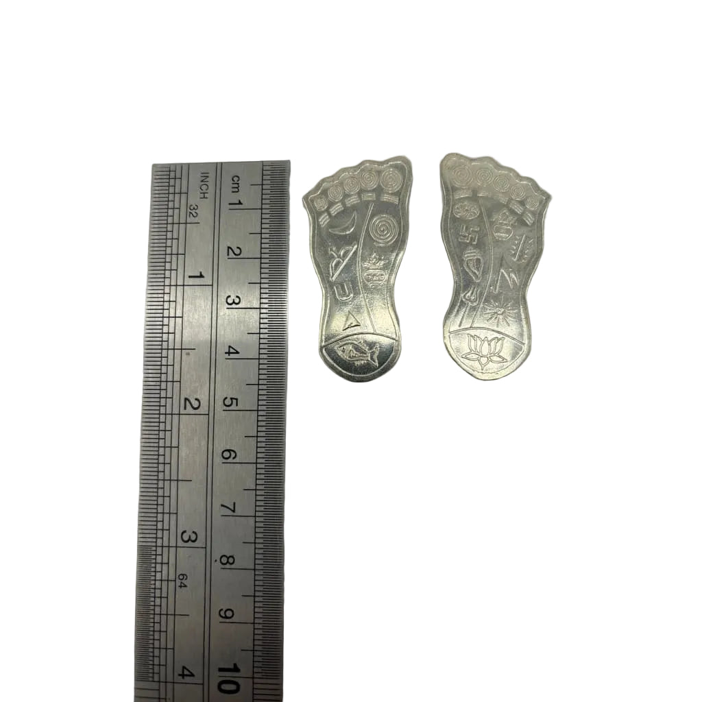 Silver Laxmi Charan Paduka Pair Pooja Piece - Puja Item
