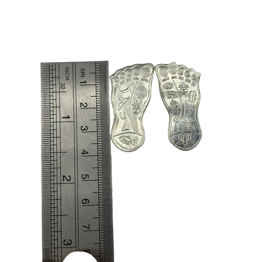 Silver Laxmi Charan Paduka Pair Pooja Piece - Puja Item