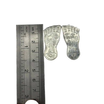 Silver Laxmi Charan Paduka Pair Pooja Piece - Puja Item