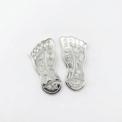 Silver Laxmi Charan Paduka Pair Pooja Piece - Puja Item