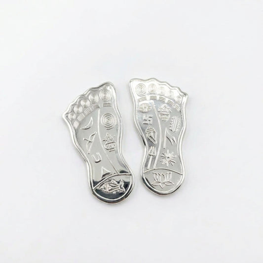 Silver Laxmi Charan Paduka Pair Pooja Piece - Puja Item