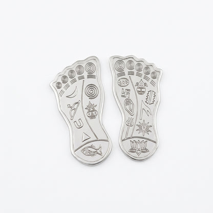 Silver Laxmi Charan Paduka Pair Pooja Piece - Puja Item