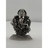 Load image into Gallery viewer, Silver Lord Ganesh Idol 26gm – Spiritual Ganesh Murti for Temple Decor &amp; Festivals
