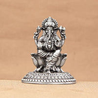 Load image into Gallery viewer, Silver Lord Ganesh Idol 30gm – Spiritual Ganesh Murti for Temple Decor &amp; Festivals

