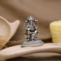 Load image into Gallery viewer, Silver Lord Ganesh Idol 30gm – Spiritual Ganesh Murti for Temple Decor &amp; Festivals
