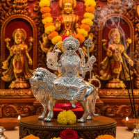 Load image into Gallery viewer, Silver Maa Durga Idol – Spiritual Durga Murti for Temple Decor &amp; Festivals
