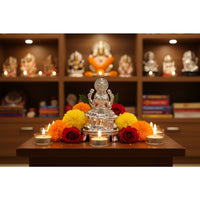 Load image into Gallery viewer, Silver Maa Lakshmi Idol 10gm – Spiritual Lakshmi Murti for Temple Decor &amp; Festivals
