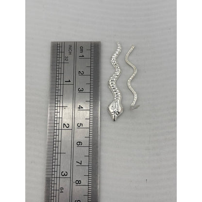 Silver Nag Nagin Snake Set of 2 Handcrafted (2g) - Puja Item
