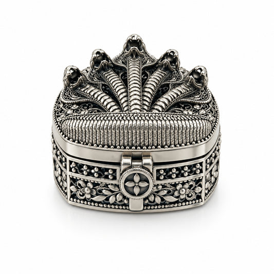 Silver Naga Box Five-Hood Cobra Handcrafted (33.35g)