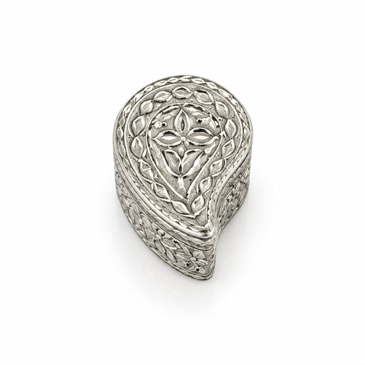 Silver Paisley Box Engraved Floral Handcrafted (5.6g)