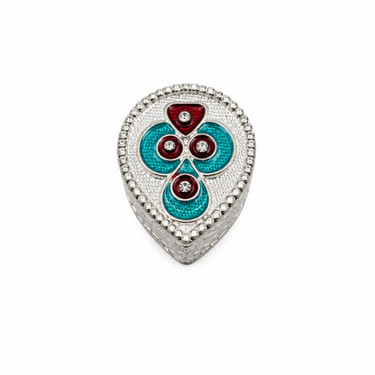 Silver Pear Box Studded Handcrafted (15.42g)
