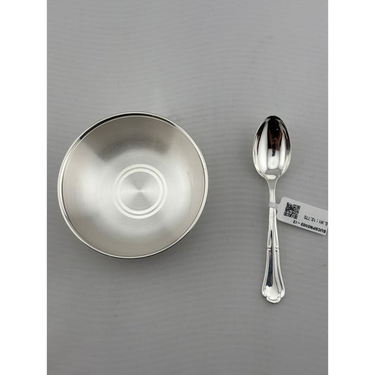 Silver Plate & Spoon Set 45gm – Traditional for Serving