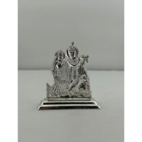 Load image into Gallery viewer, Silver Radha Krishna Idol 22gm – Spiritual Radha Krishna Murti for Temple Decor &amp; Festivals
