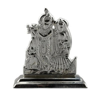 Load image into Gallery viewer, Silver Radha Krishna Idol 22gm – Spiritual Radha Krishna Murti for Temple Decor &amp; Festivals

