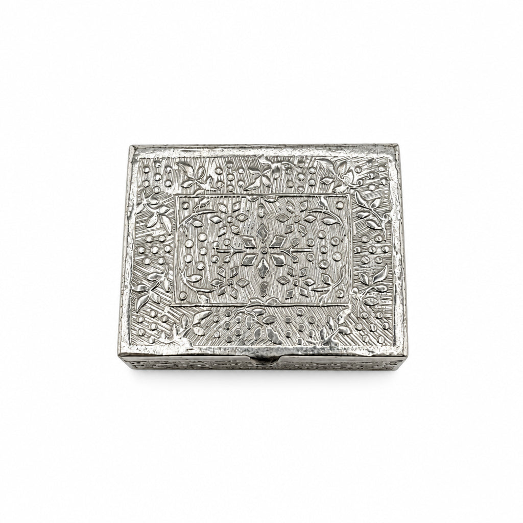 Silver Rectangle Box Engraved Floral Handcrafted (50g)